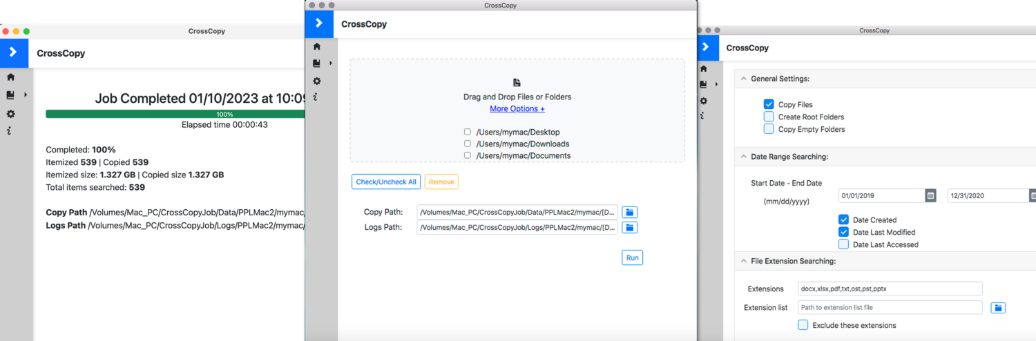 Pinpoint CrossCopy macOS eDiscovery software